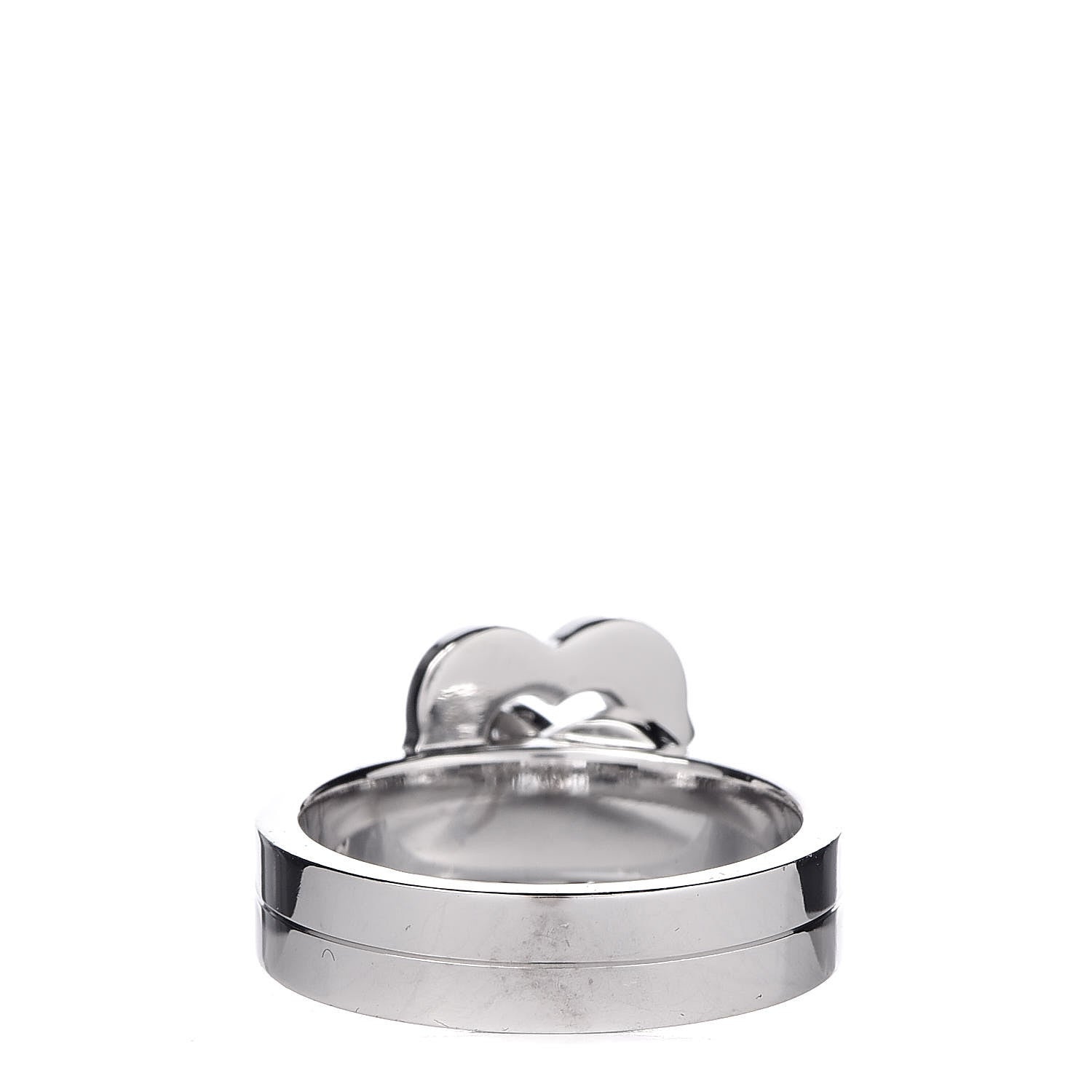 Cartier 18K White Gold Diamond Double Heart Ring 48 4.5 4 of 5