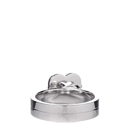 Cartier 18K White Gold Diamond Double Heart Ring 48 4.5 4 of 5