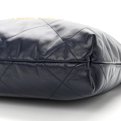 Chanel Shiny Calfskin Quilted Small Chanel 22 Navy 11 of 12