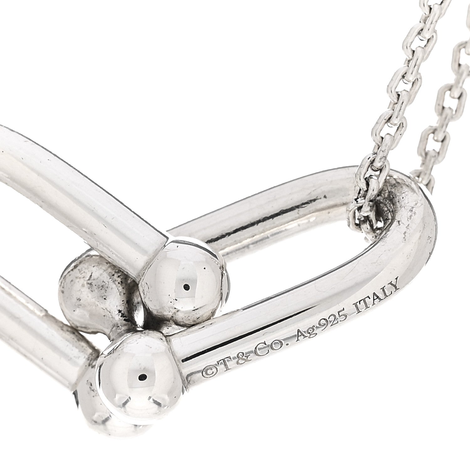 Tiffany Sterling Silver Double HardWear Link Pendant Necklace 4 of 4