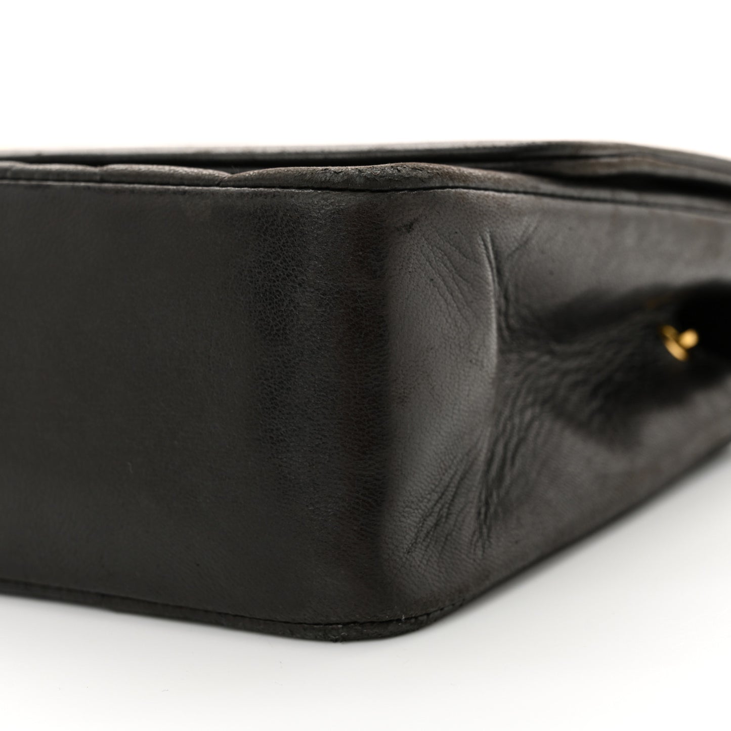 Lambskin Medium Single Flap Black