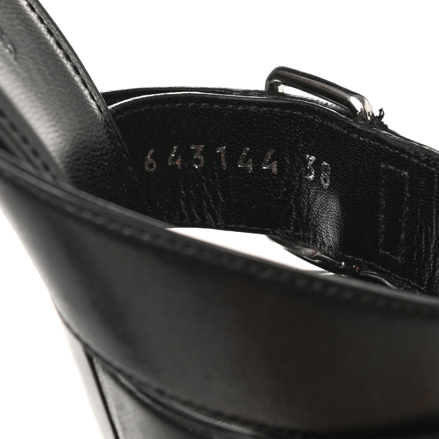 Balenciaga Shiny Sheepskin Bluckle K 80mm Sandals 38 Black 8 of 9