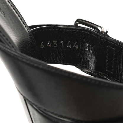 Balenciaga Shiny Sheepskin Bluckle K 80mm Sandals 38 Black 8 of 9