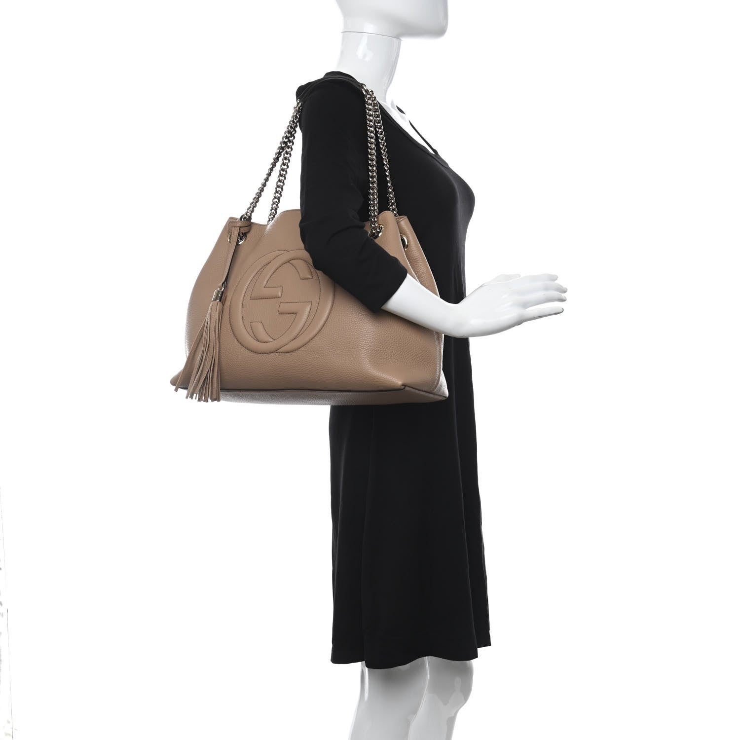 Gucci Pebbled Calfskin Medium Soho Chain Shoulder Bag Camelia 2 of 10