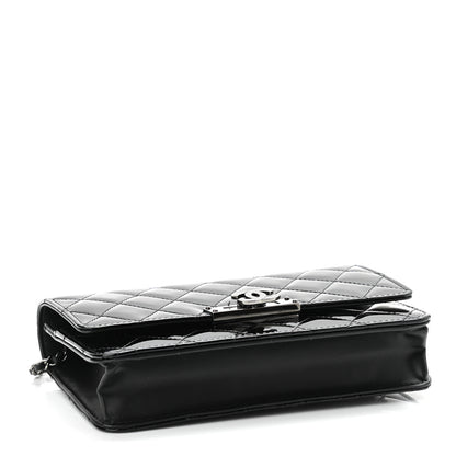 Chanel Patent Quilted Golden Class Wallet on Chain WOC Black 4 of 11