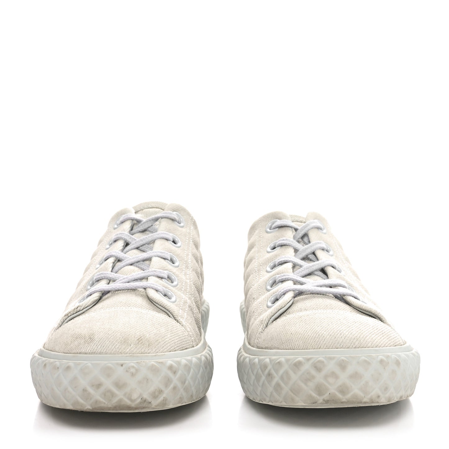 Denim Quilted Sneakers 36.5 Light Blue
