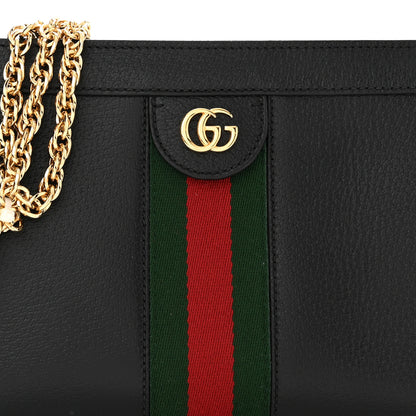 Gucci Calfskin GG Web Small Ophidia Chain Shoulder Bag Black 8 of 11