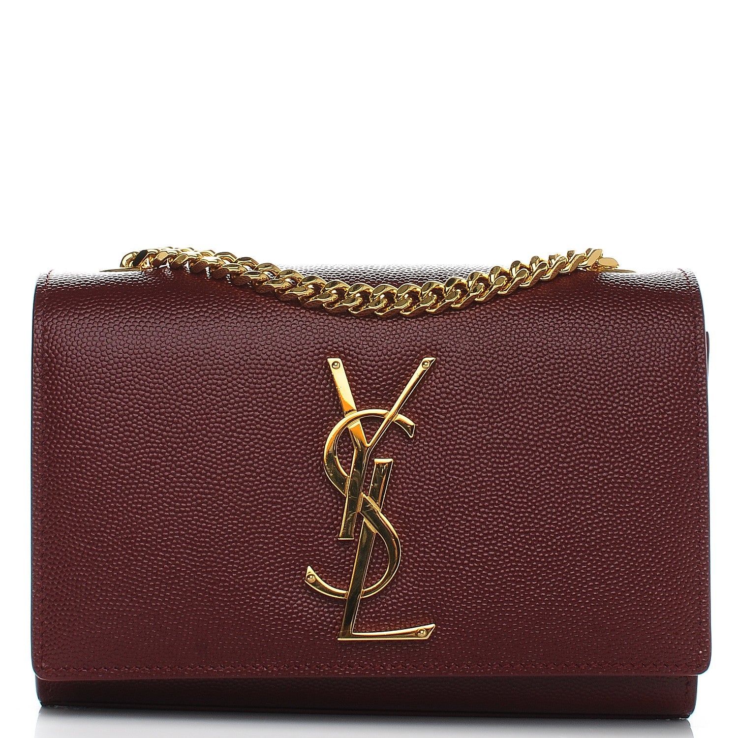Saint Laurent Grain De Poudre Small Monogram Kate Satchel Oxblood 1 of 7