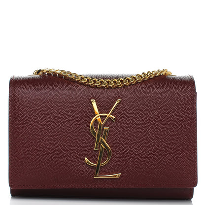 Saint Laurent Grain De Poudre Small Monogram Kate Satchel Oxblood 1 of 7