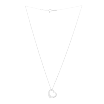Tiffany Sterling Silver 16mm Elsa Peretti Open Heart Pendant Necklace 3 of 6