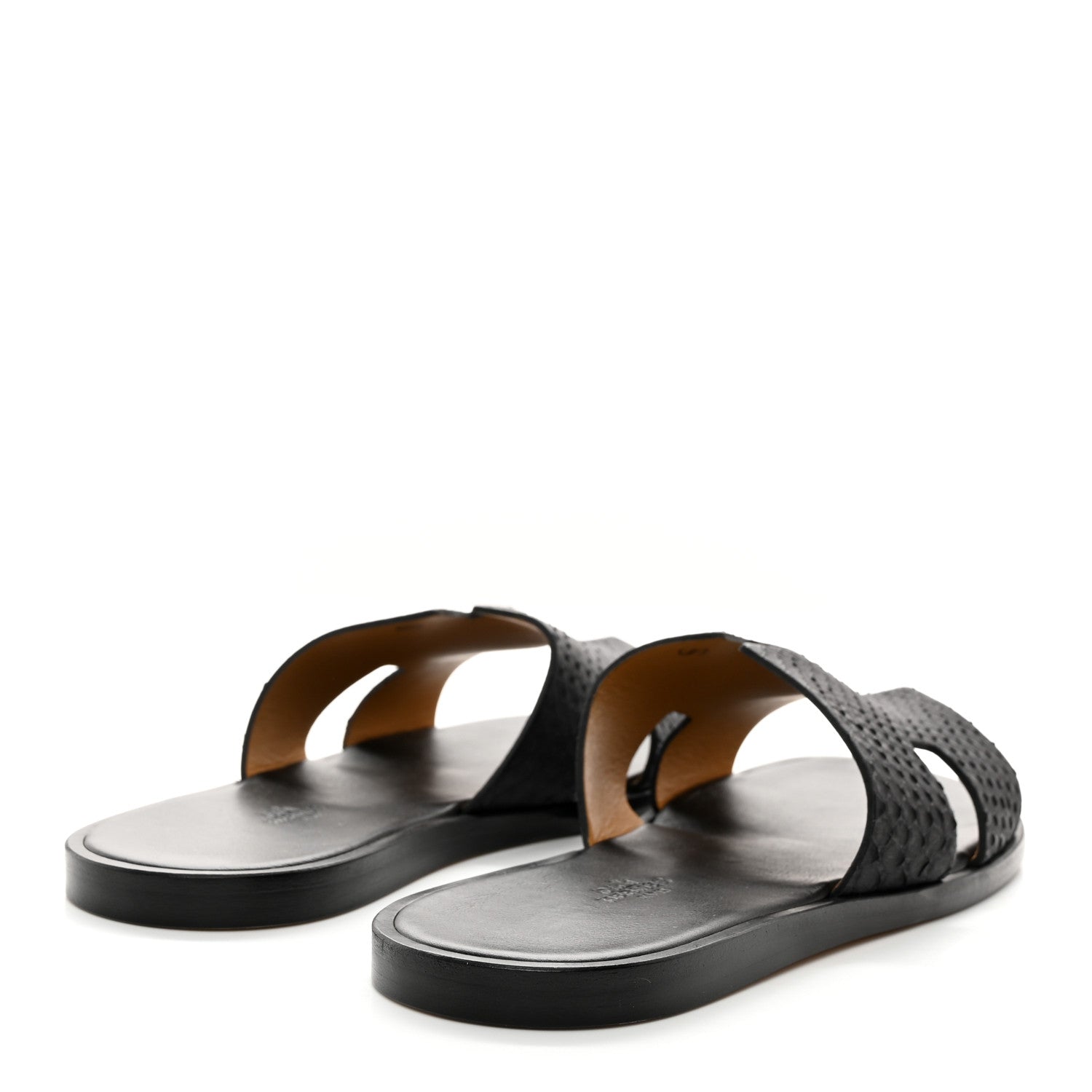 Hermes Snakeskin Mens Izmir Sandals 42.5 Black 4 of 9