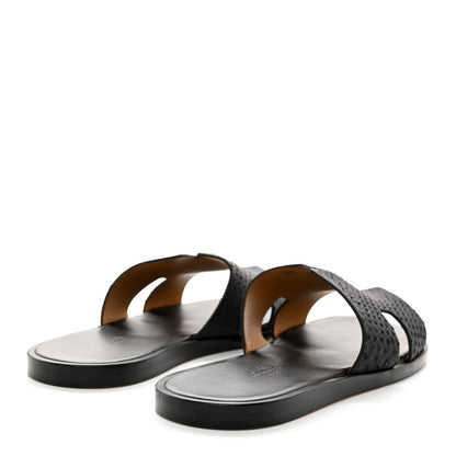 Hermes Snakeskin Mens Izmir Sandals 42.5 Black 4 of 9