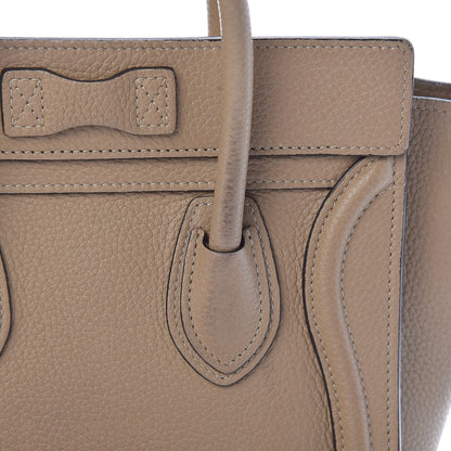 Celine Drummed Calfskin Nano Luggage Dune 13 of 15