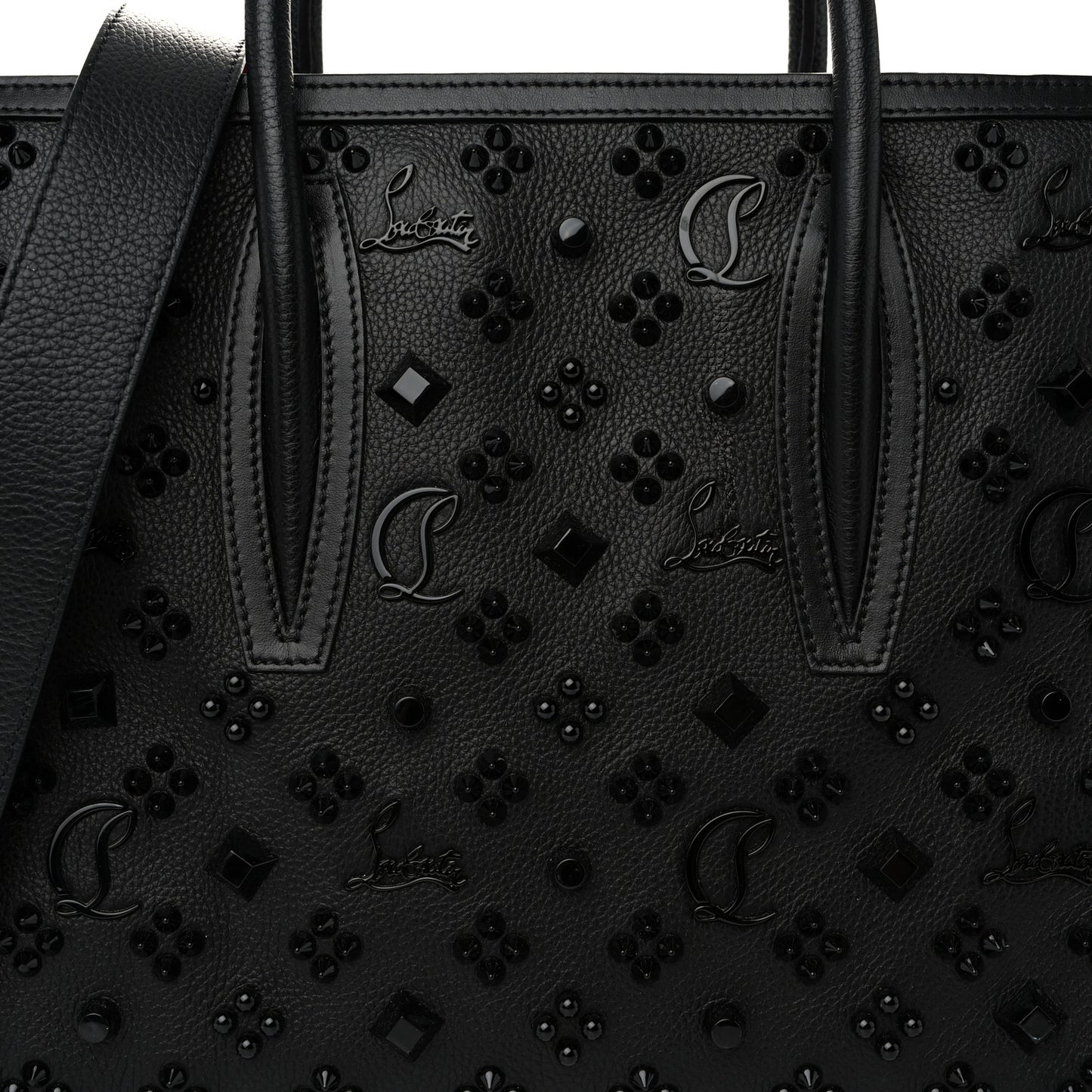 Calfskin Spikes Loubinthesky Medium Paloma Black