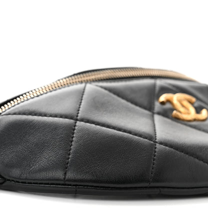 Chanel Lambskin Enamel Quilted Waist Bag Black 10 of 12