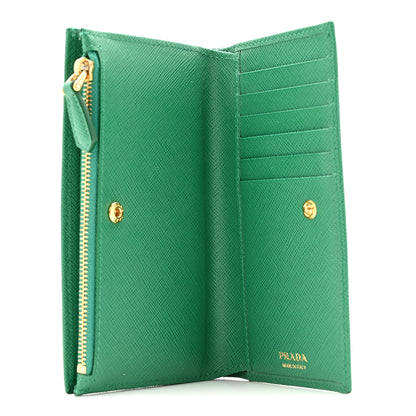Prada Saffiano Triangle Continental Zip Wallet Mango 6 of 11