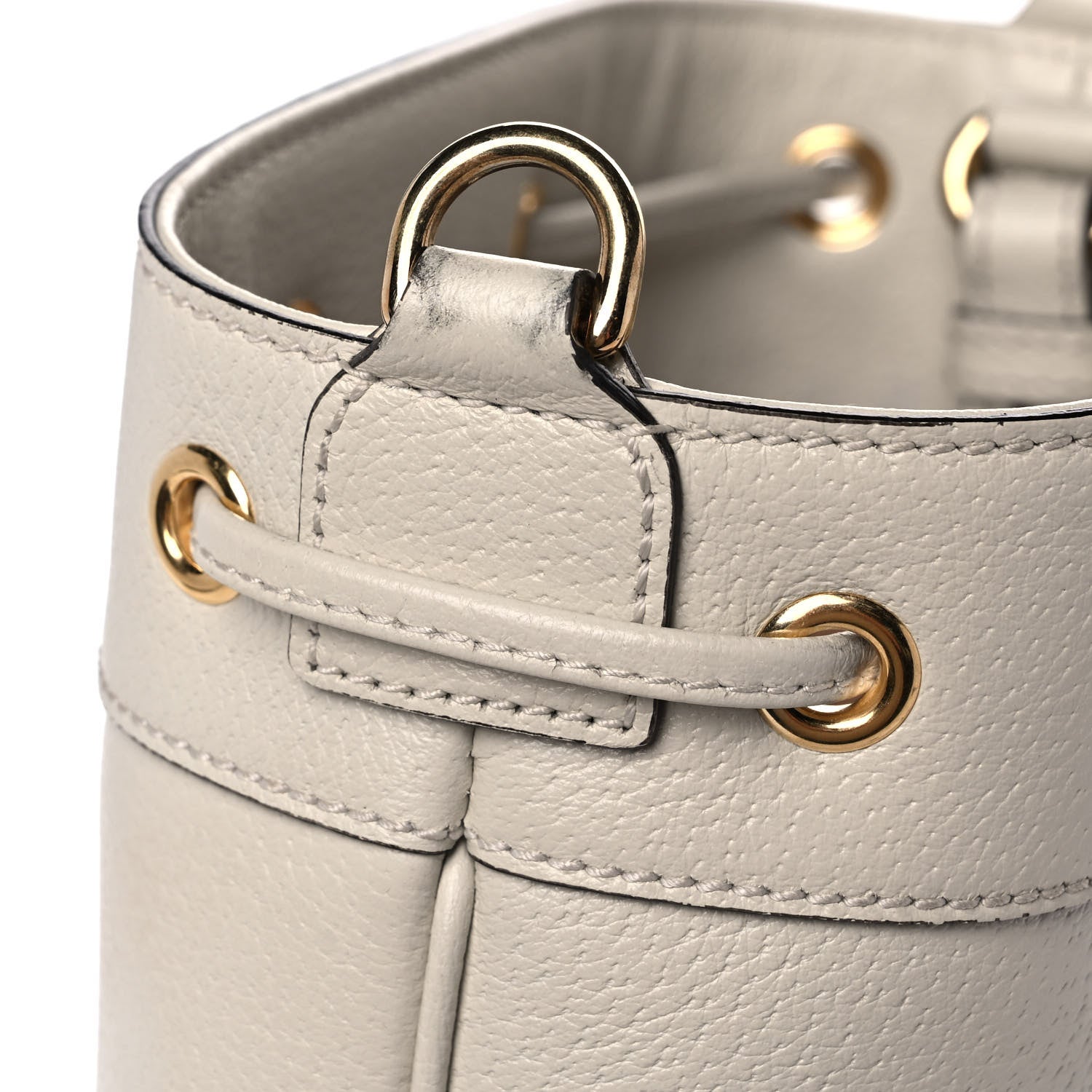 Gucci Glazed Textured Calfskin Web Small Ophidia Bucket Bag Mystic White 11 of 11
