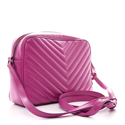 Saint Laurent Calfskin Matelasse Monogram Lou Camera Bag Electric Fuchsia 3 of 13