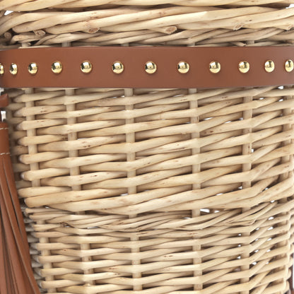 Celine Wicker Calfskin Mini Panier Bucket Bag Natural Tan 8 of 10