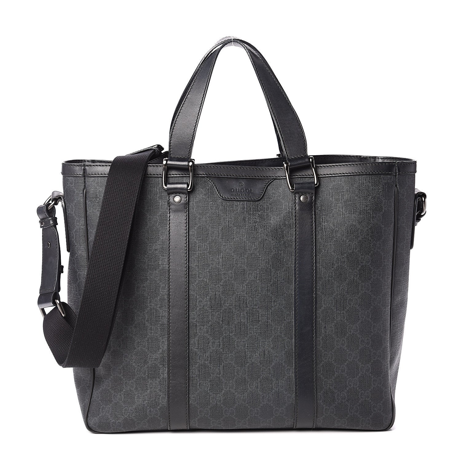 Gucci GG Supreme Monogram Tote Black Grey 1 of 8