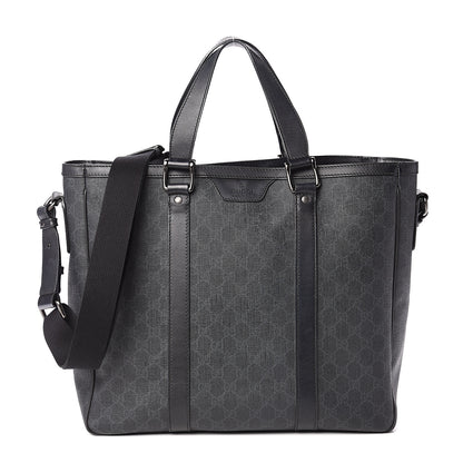 Gucci GG Supreme Monogram Tote Black Grey 1 of 8