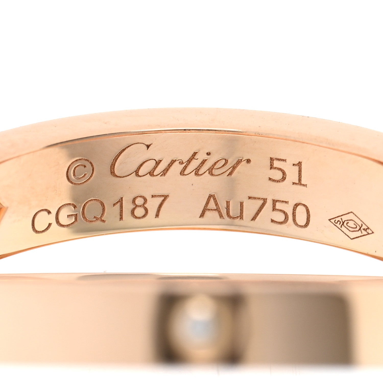 Cartier 18K Pink Gold 6 Diamond LOVE Ring 51/5.75 4 of 5
