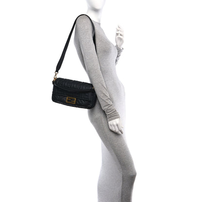 Fendi Nappa FF 1974 Embossed Baguette Black 2 of 9