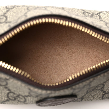 Gucci GG Supreme Monogram Strawberry Retro Interlocking G Barrel Coin Purse Beige Ebony 5 of 7