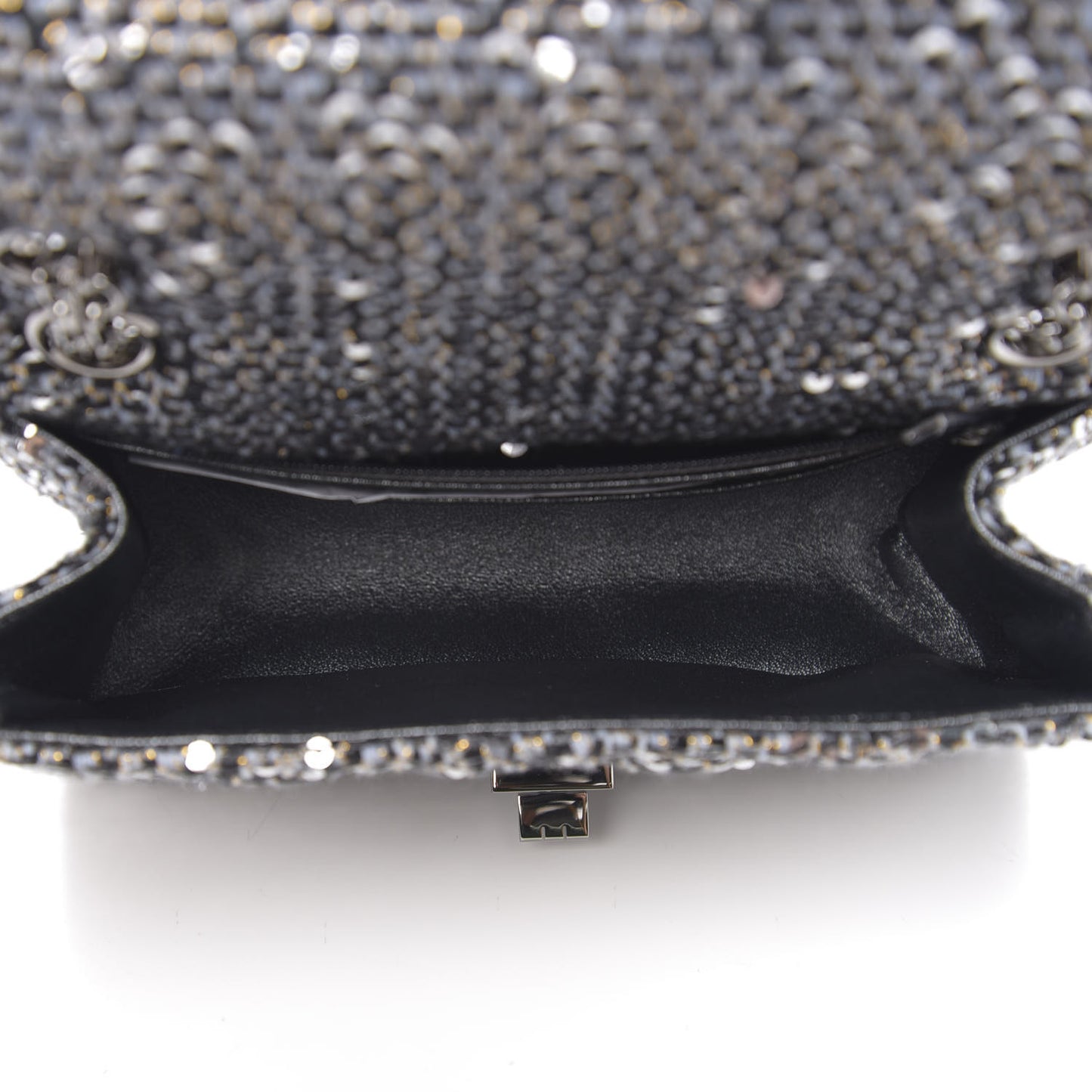 Tweed Quilted 2.55 Reissue Mini Flap Silver Black Gold