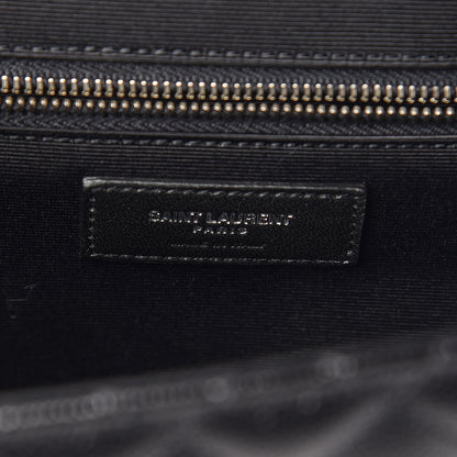 Saint Laurent Grain De Poudre Textured Mixed Matelasse Large Triquilt Monogram Satchel Black 7 of 8