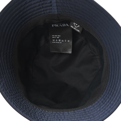 Prada Re-Nylon Metal Triangle Logo Mens Bucket Hat L Navy 6 of 8