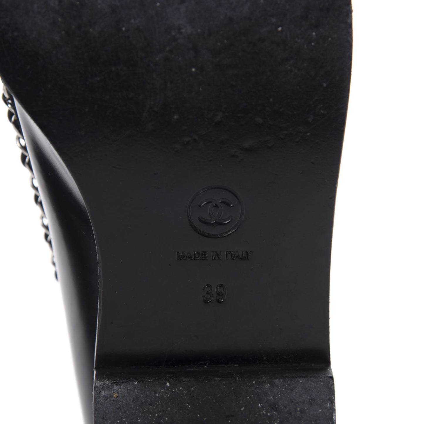 Calfskin Chain Mocassin Loafers 39 Black
