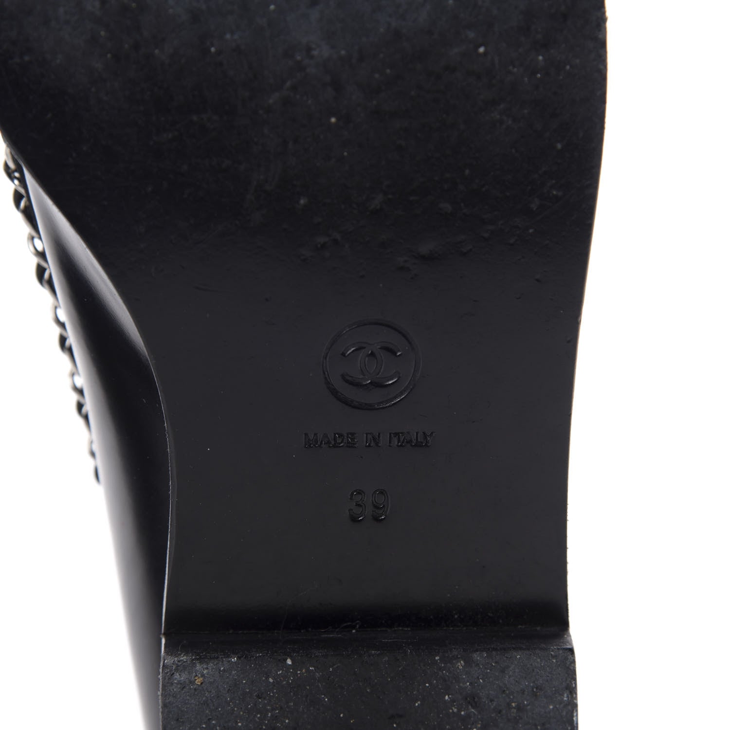 Chanel Calfskin Chain Mocassin Loafers 39 Black 8 of 11