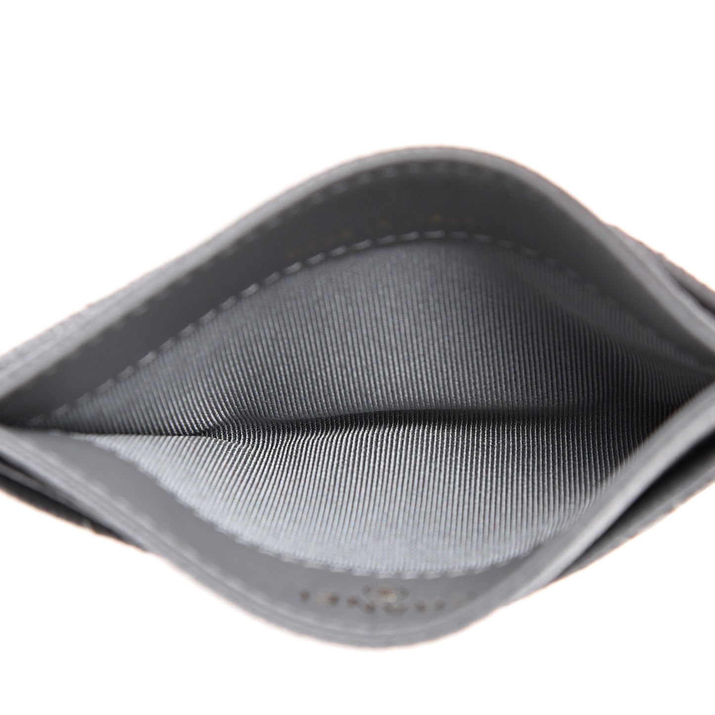 Caviar Quilted Card Holder Grey