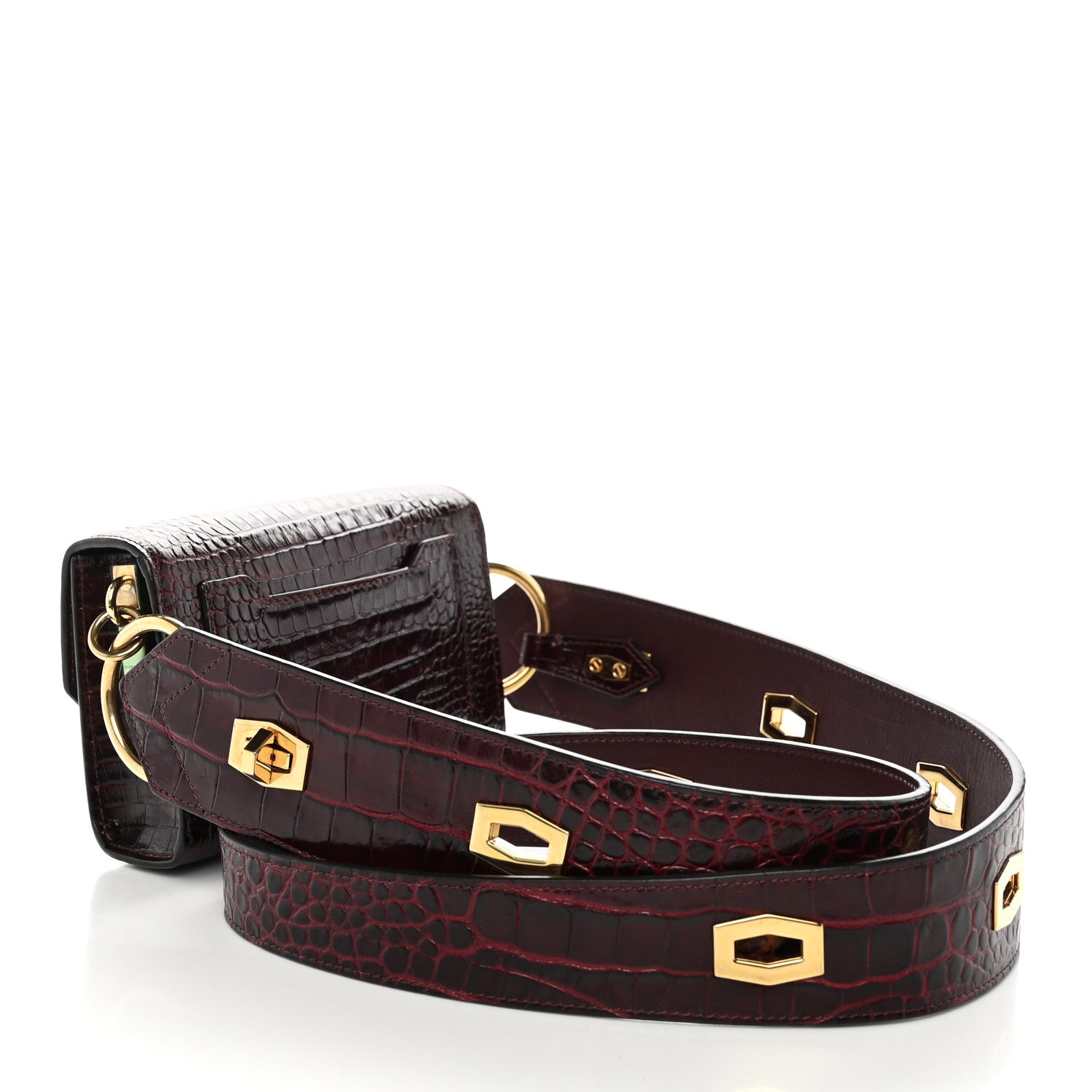 Givenchy Calfskin Crocodile Embossed Eden Bag Eggplant 2 of 10