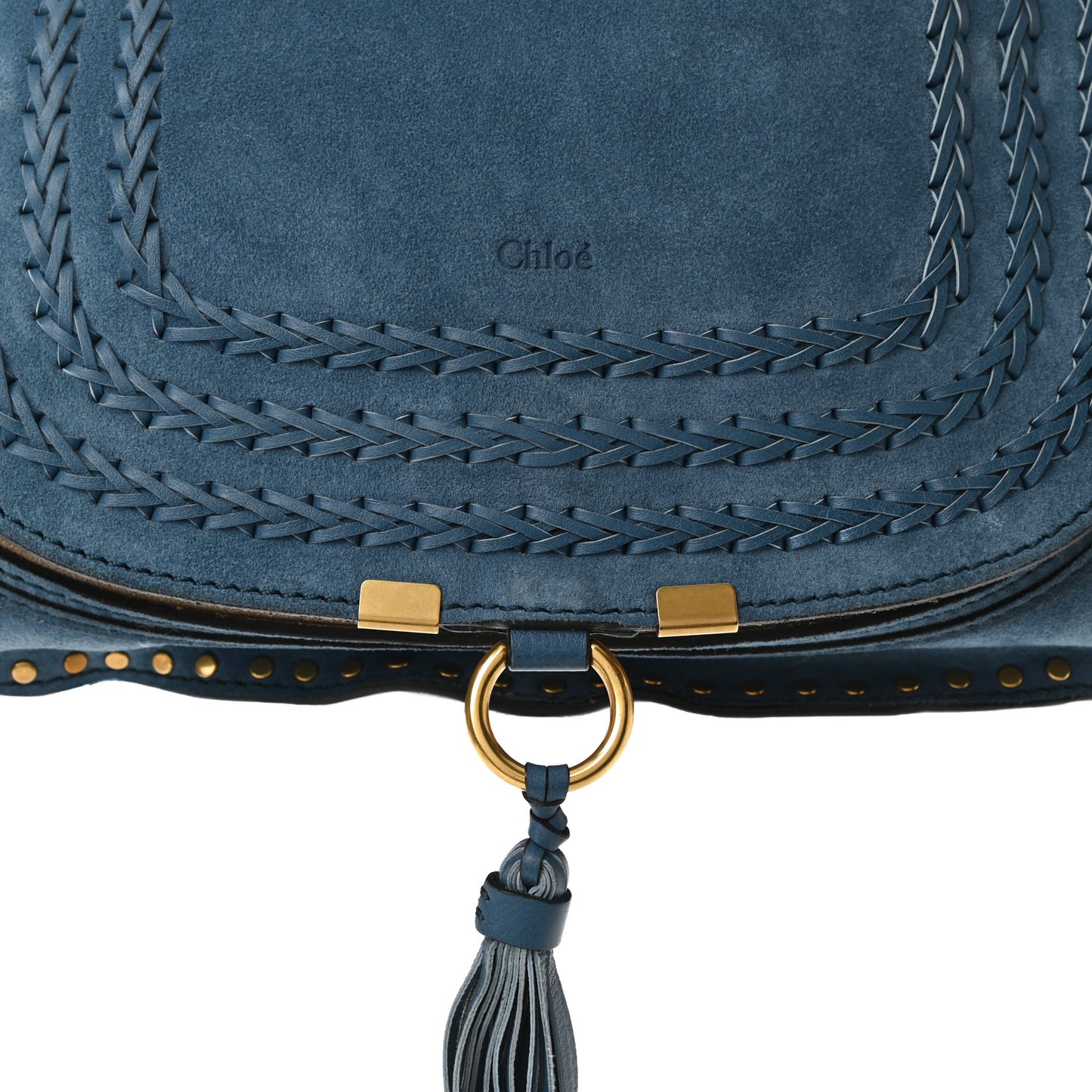 Suede Braided Medium Marcie Satchel Majolica Blue