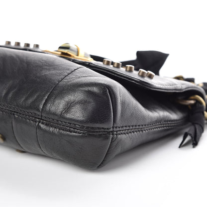 Lanvin Lambskin Patchwork Studded Mini Happy Pop Crossbody Black 6 of 9