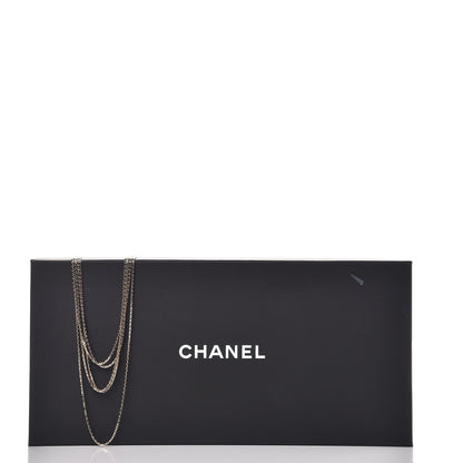 Chanel Crystal Pearl CC Long Multistrand Necklace Light Gold 6 of 6