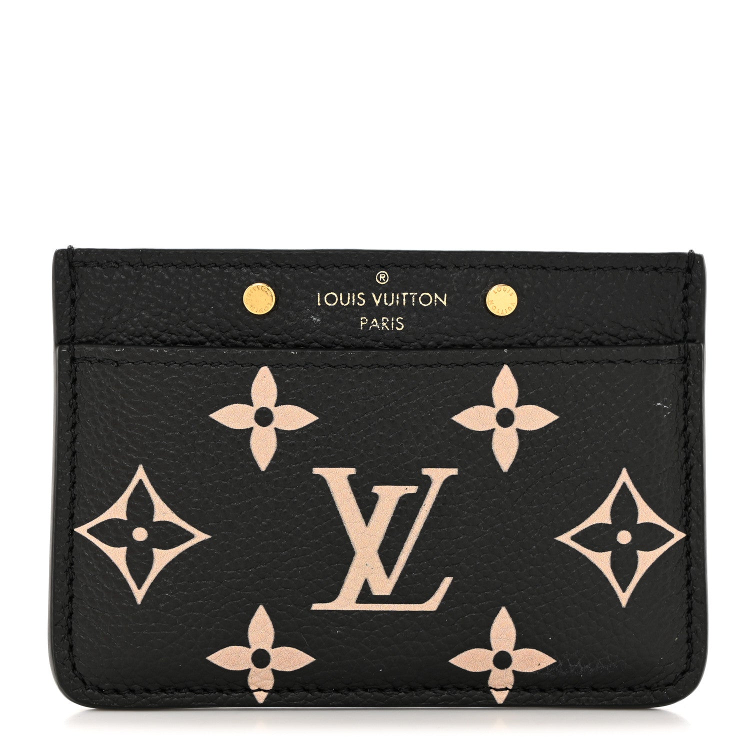 Louis Vuitton Empreinte Card Holder Black Beige 1 of 9