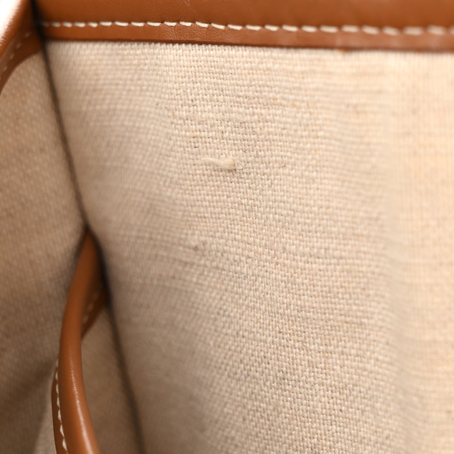 Canvas Calfskin Triomphe Embroidered Horizontal Cabas Tan