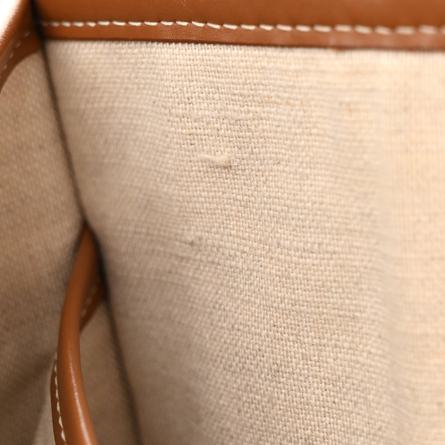 Celine Canvas Calfskin Triomphe Embroidered Horizontal Cabas Tan 13 of 14