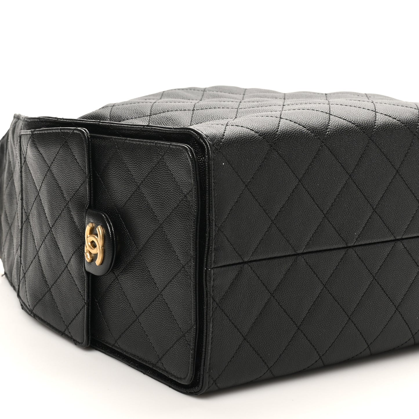 Caviar Quilted Medium Chanel 25 Handbag Black