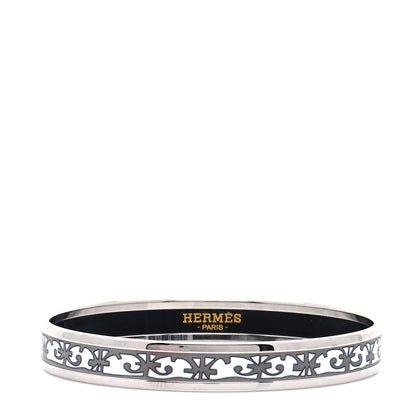 Hermes Enamel Printed Narrow Balcons Du Guadalquivir Bracelet 65 Platine 1 of 7