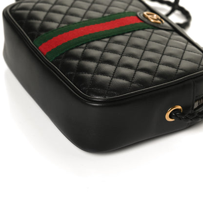 Gucci Calfskin Trapuntata Web Mini GG Shoulder Bag Black 9 of 10