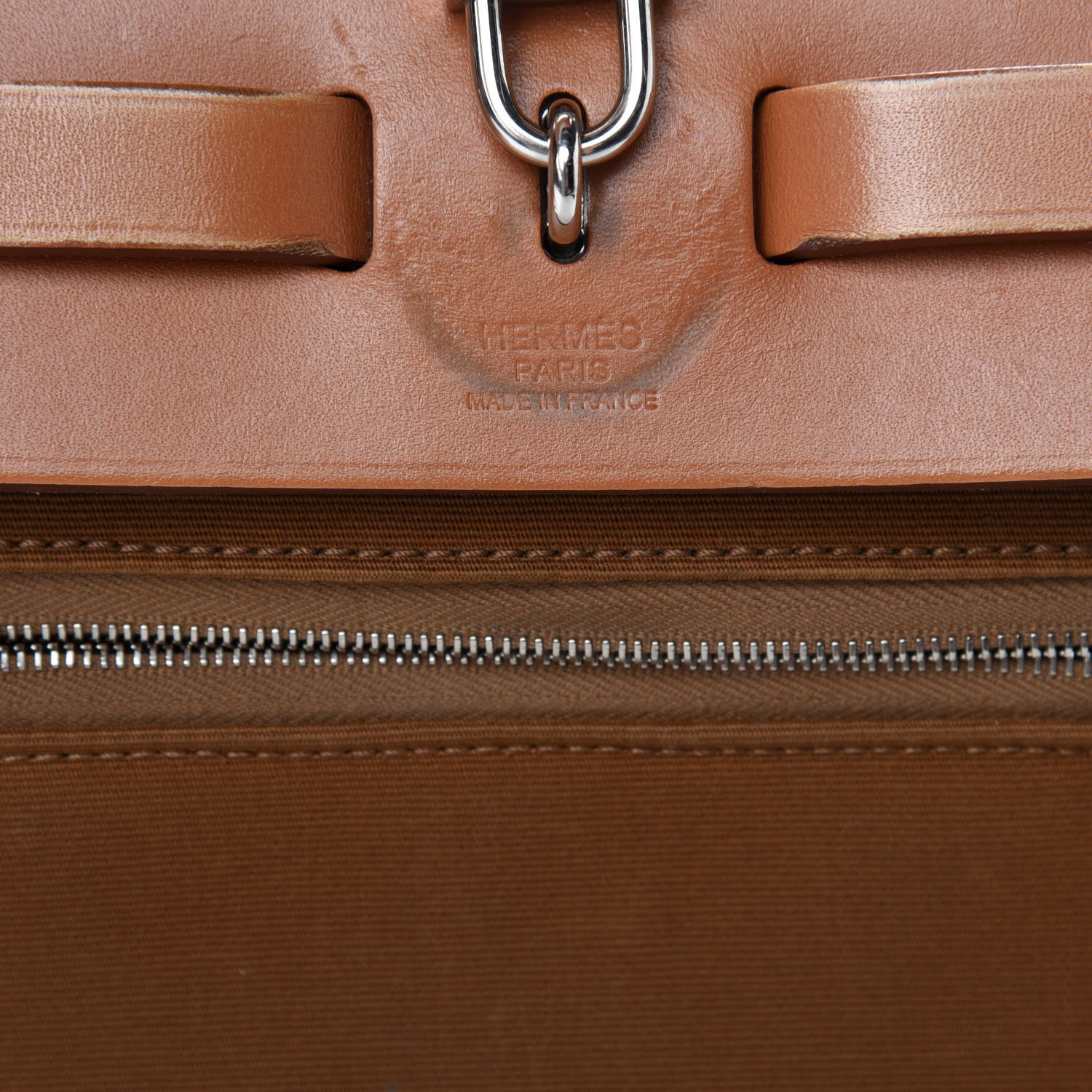 Hermes Vache Hunter Toile Herbag Zip 31 PM Alezan 11 of 12