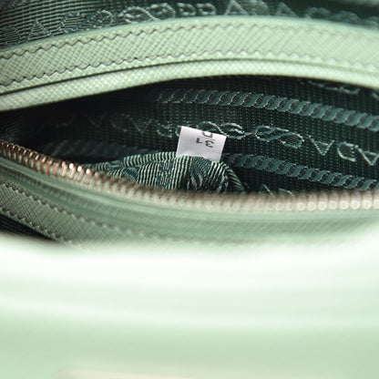 Prada Saffiano Lux Top Handle Crossbody Bag Acquamarina 7 of 9