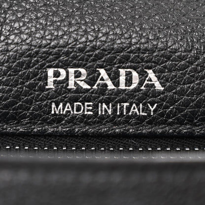 Prada Vitello Daino Soft Flap Crossbody Black 6 of 10