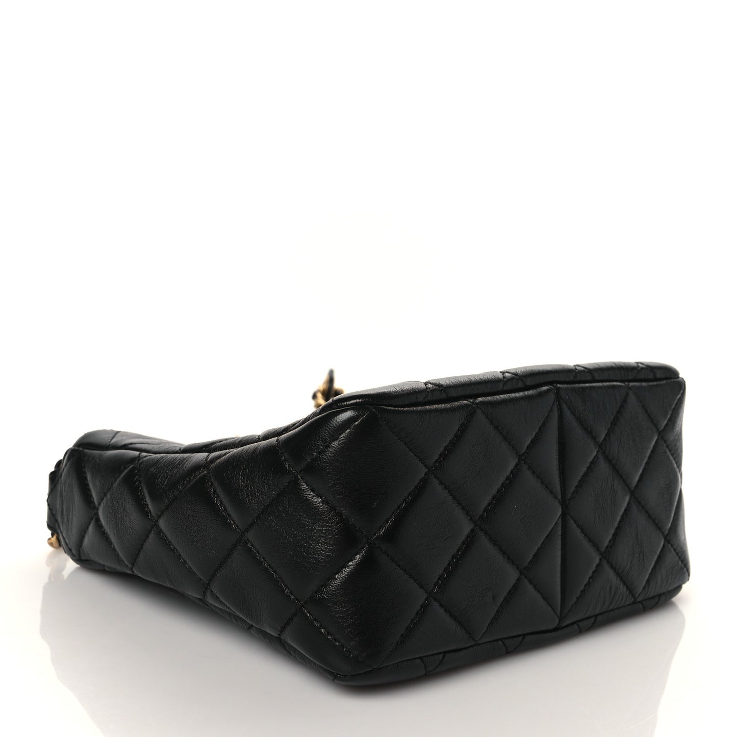 Lambskin Quilted Multi Chain Hobo Black