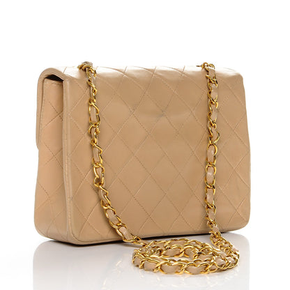 Chanel Lambskin Quilted Small Single Flap Beige 3 of 8