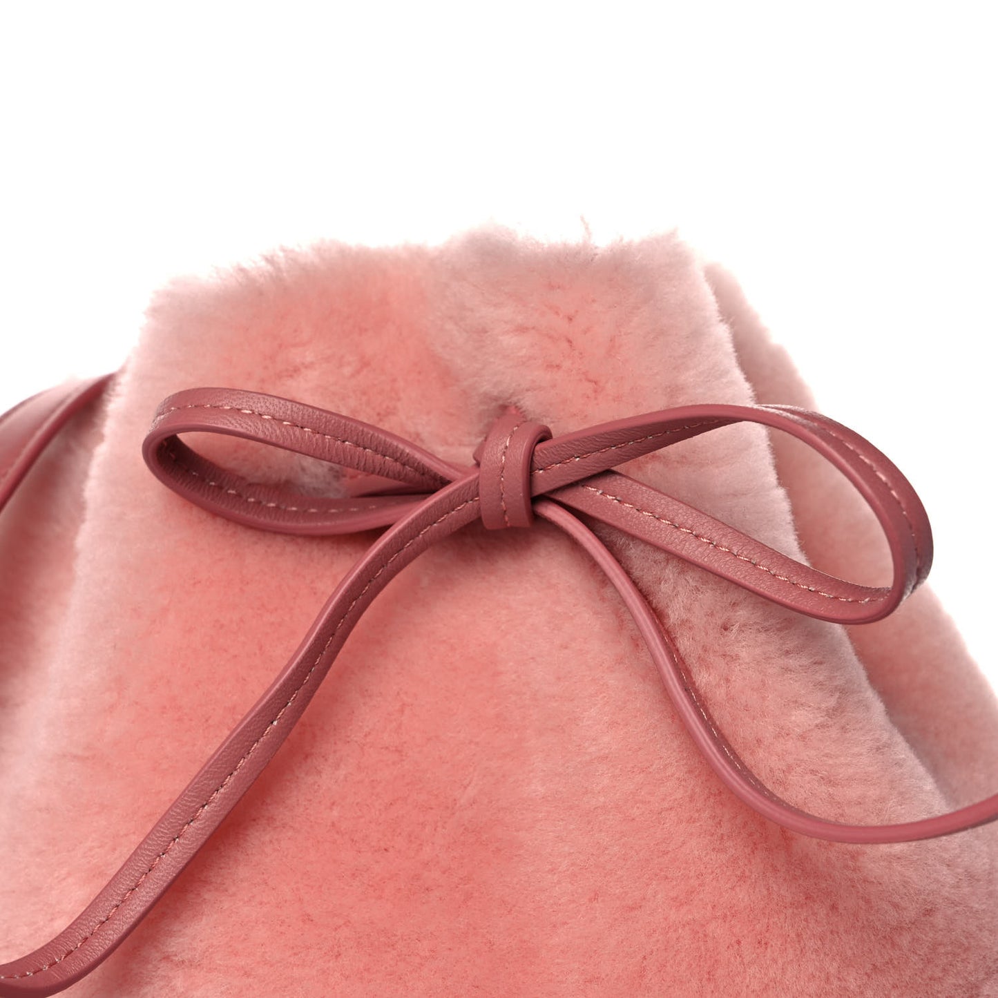 Shearling Mini Bucket Bag Blush